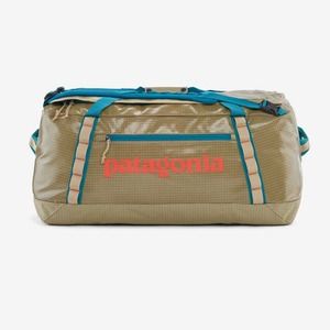 NEW Patagonia Black Hole Duffle Bag 70L Tan and Tint Blue Backpack Straps